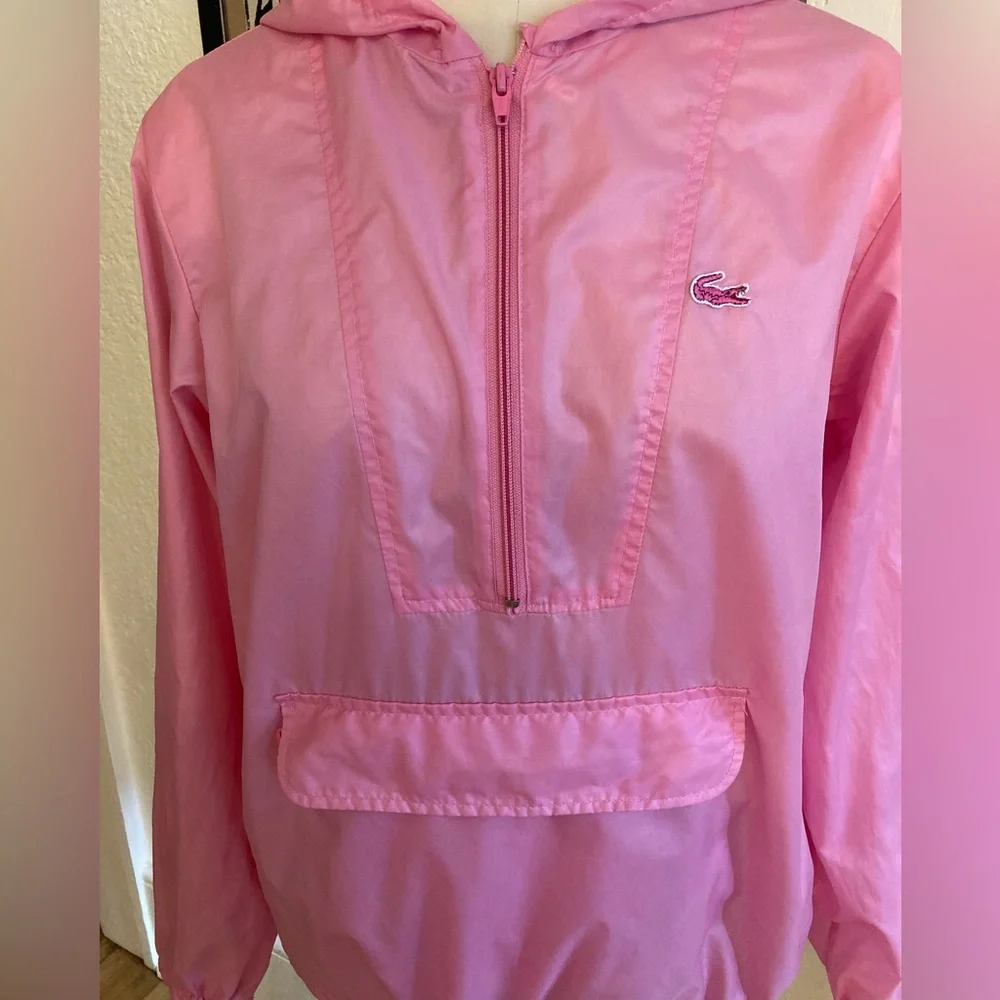 Vintage Izod Lacoste Pullover Windbreaker Barbie Pink - Picture 2 of 11